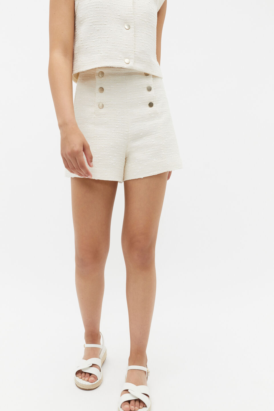 Boucle Button Short  Marshmallow