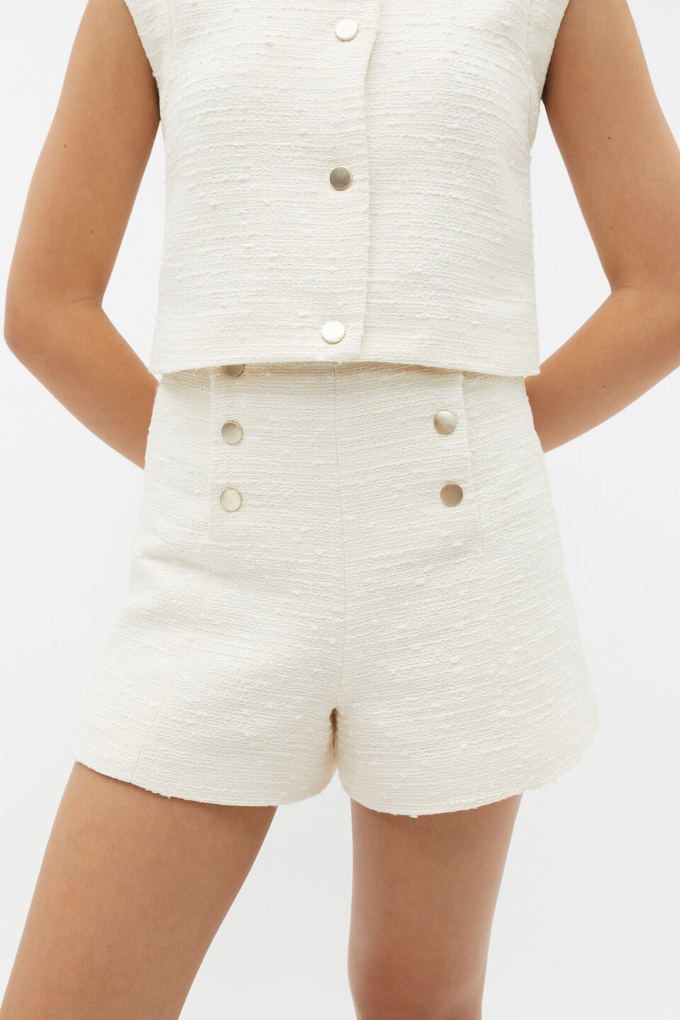 Boucle Button Short  Marshmallow