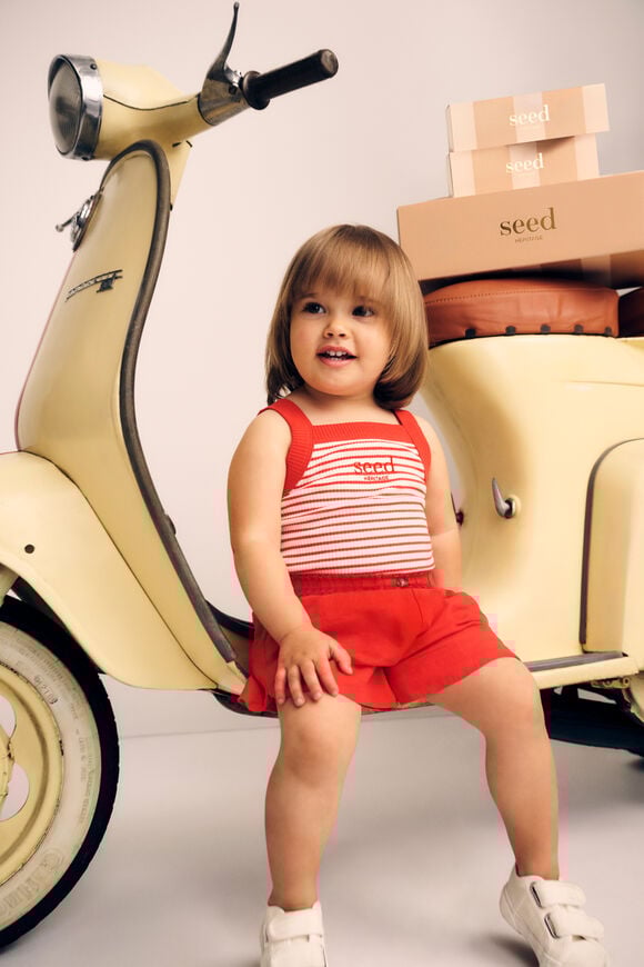 Pull On Button Short  Strawberry Red  hi-res