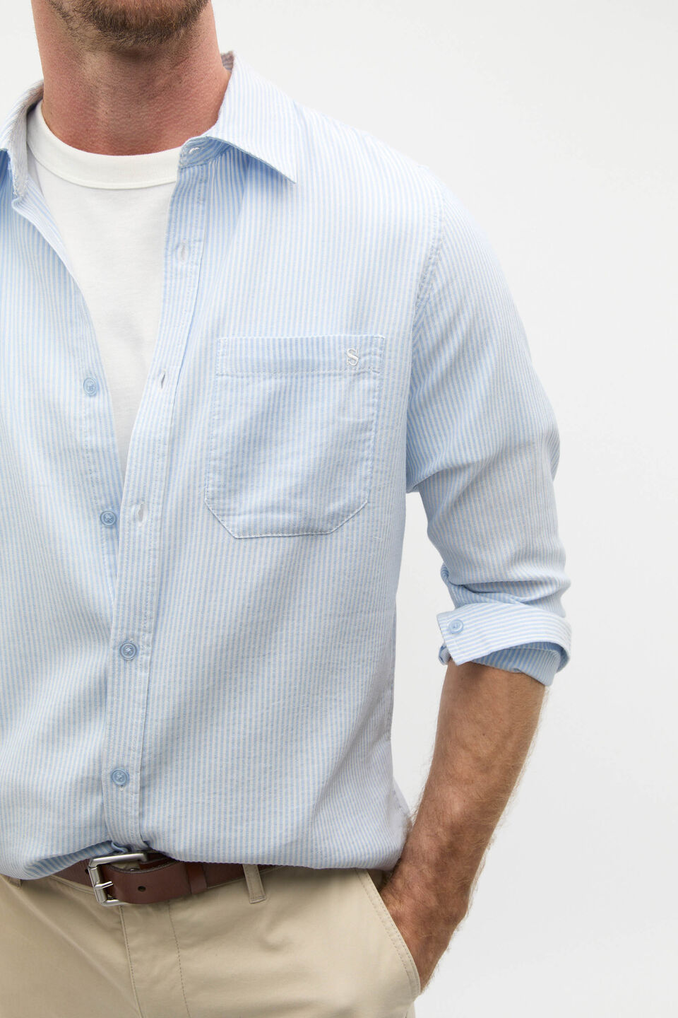 Texture Stripe Shirt  Skyway