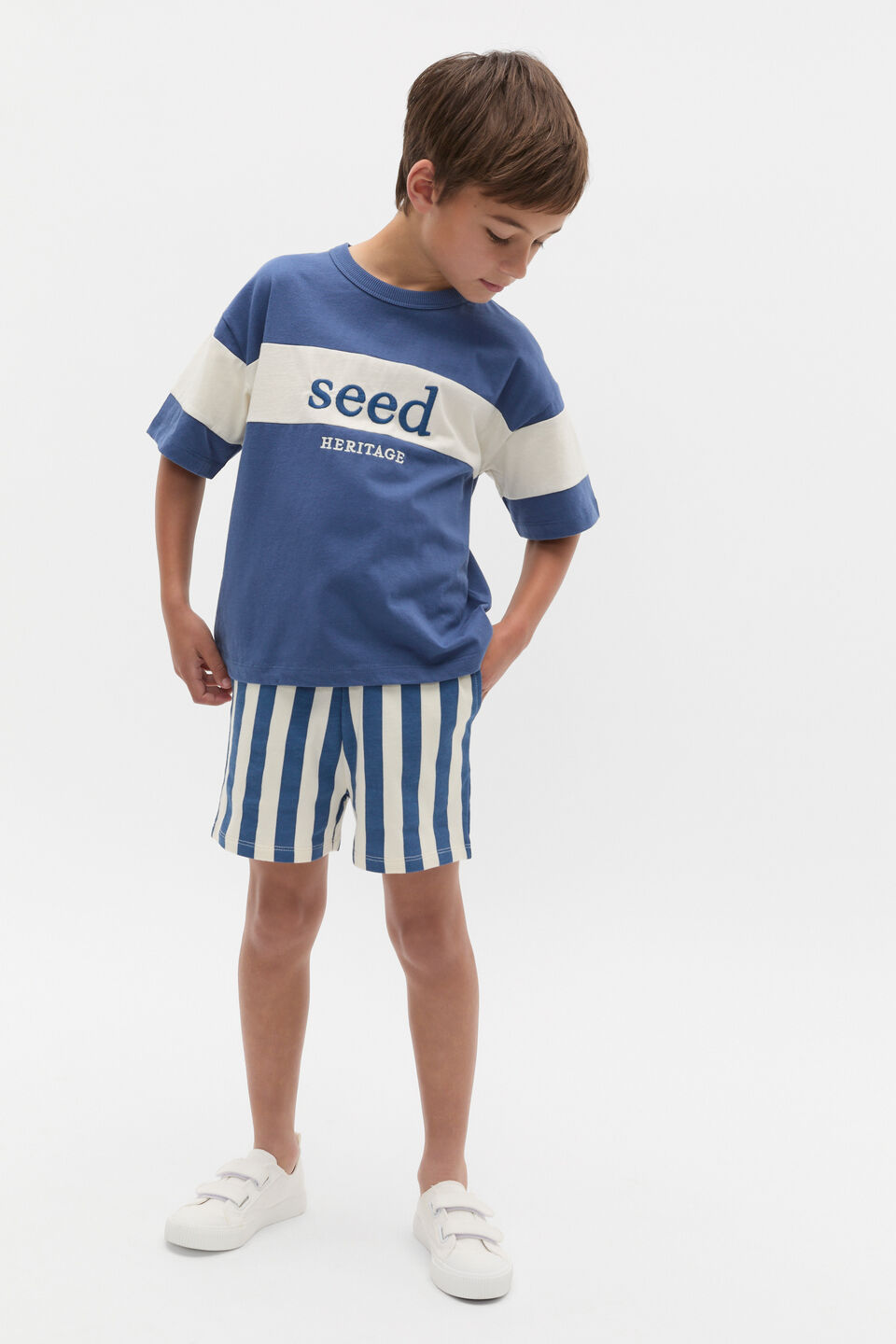 Core Relaxed Logo Tee  Washed Navy