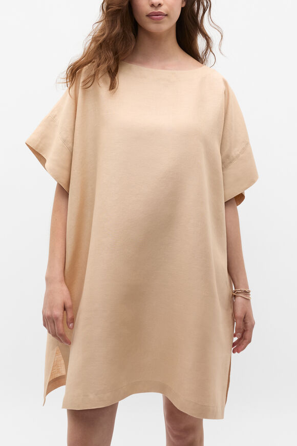 Boat Neck Poncho  Ecru  hi-res