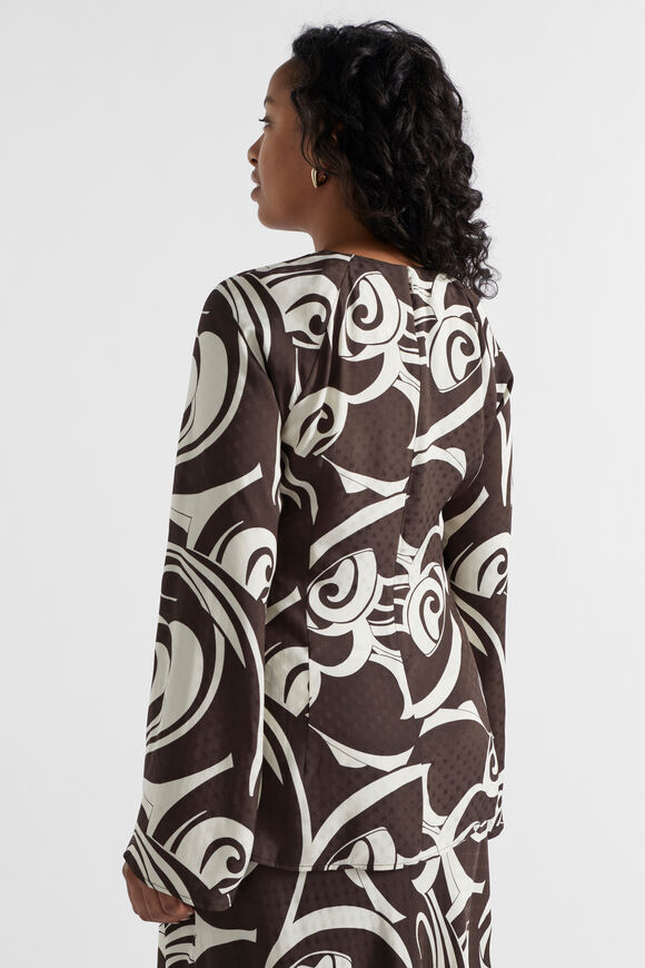 Jacquard Swirl Blouse  Retro Swirl  hi-res