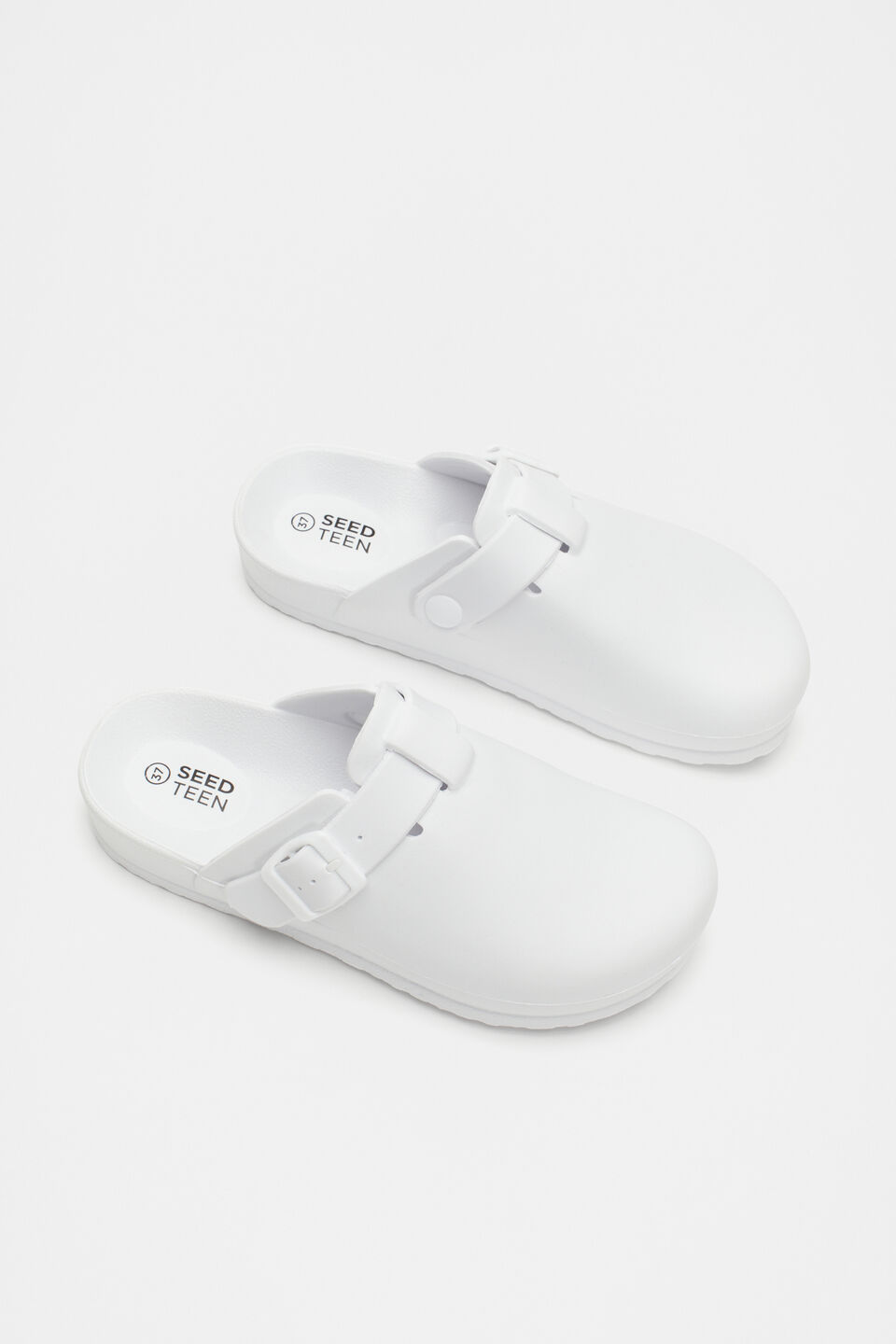 Buckle Moulded Clog  White