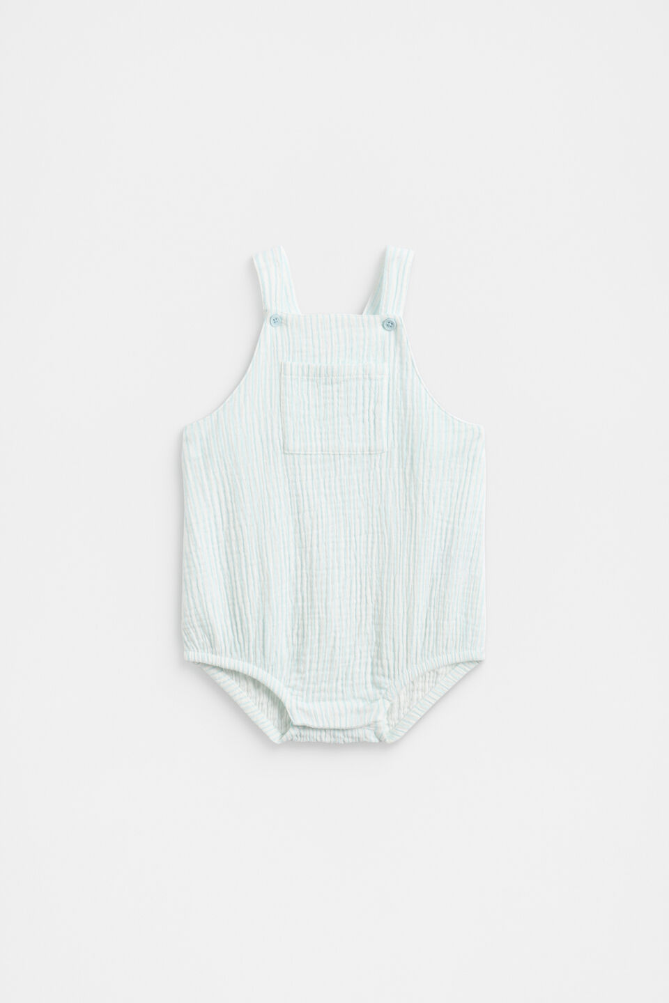 Stripe Pocket Romper  Glacier Blue