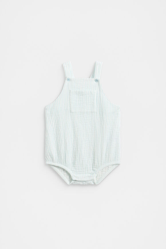 Stripe Pocket Romper  Glacier Blue  hi-res