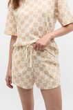 Christmas Check T-Shirt and Short PJ Set  Ecru  hi-res