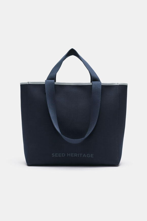 Seed Logo Knit Tote  Twilight Blue  hi-res