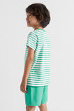 Core Logo Tee  Jade Green Stripe  hi-res