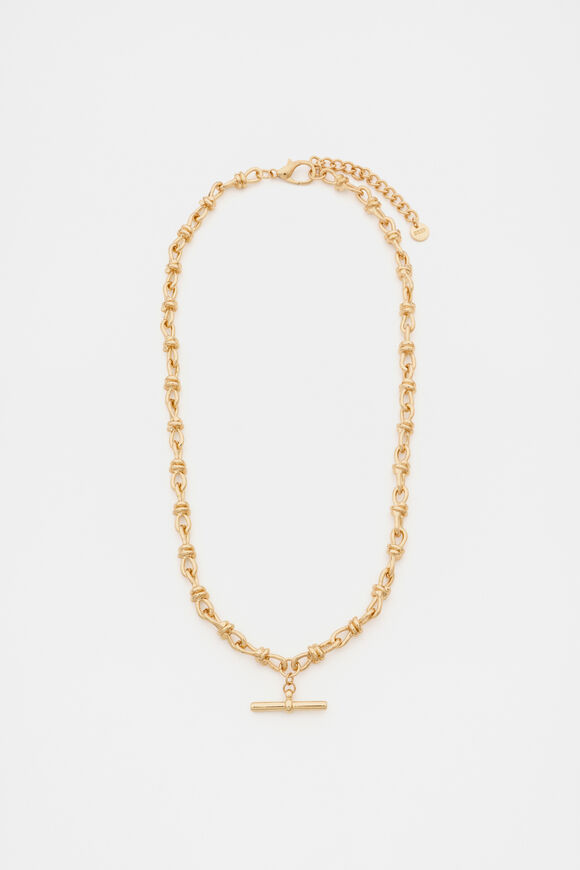 T-Bar Chain Necklace  Gold  hi-res