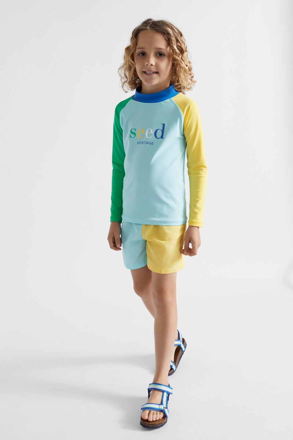 Colourblock Rashvest  Ocean Blue Multi