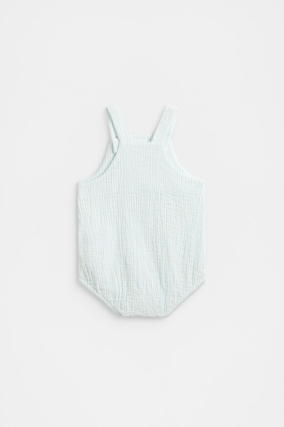 Stripe Pocket Romper  Glacier Blue  hi-res