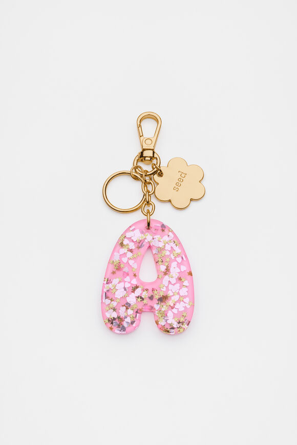 Glitter Initial Bag Charm  A  hi-res