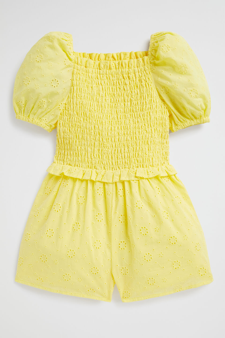 Floral Openwork Playsuit  Sunshine