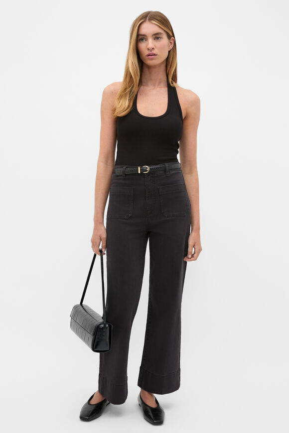 Core Wide Leg Pocket Jean  Charcoal Wash  hi-res