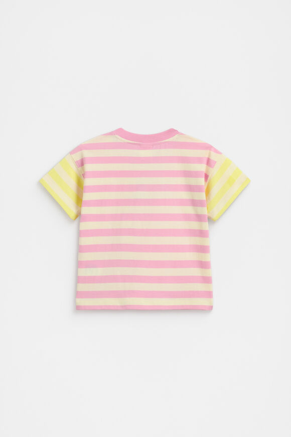 Stripe Colourblock Logo Tee  Candy Pink Stripe  hi-res