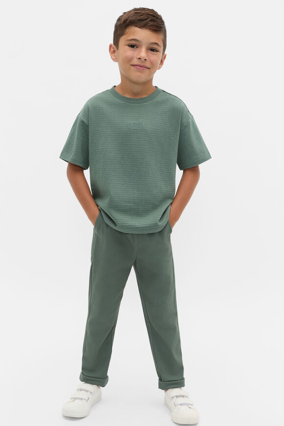 Core Textured Stripe Logo Tee  Forest  hi-res