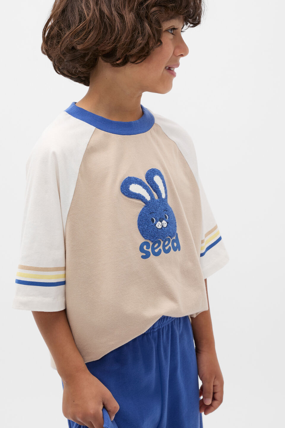 Bunny Raglan Tee  Milk Tea