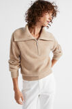 Merino Wool Funnel Neck Knit  Champagne Beige Marle  hi-res