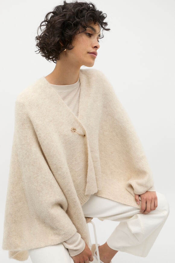 Fluffy Textured Wrap  Oat Marle  hi-res