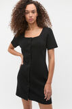 Crepe Knit Short Sleeve Mini Dress  Black  hi-res