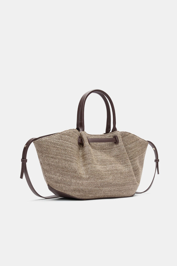 Top Handle Textured Mini Tote  Chocolate  hi-res