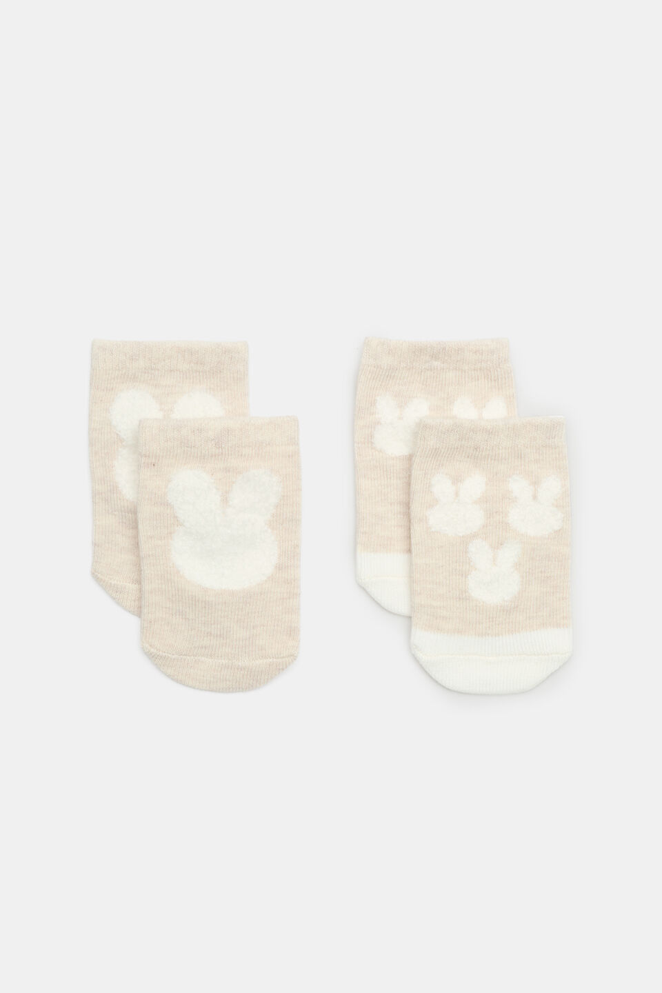 Fluffy Bunny Sock 2 Pack  Oat Marle