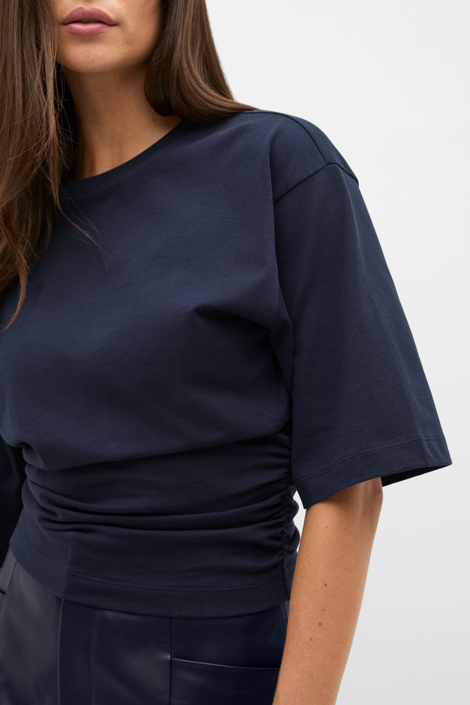 Waisted Crop Tee  Twilight Blue