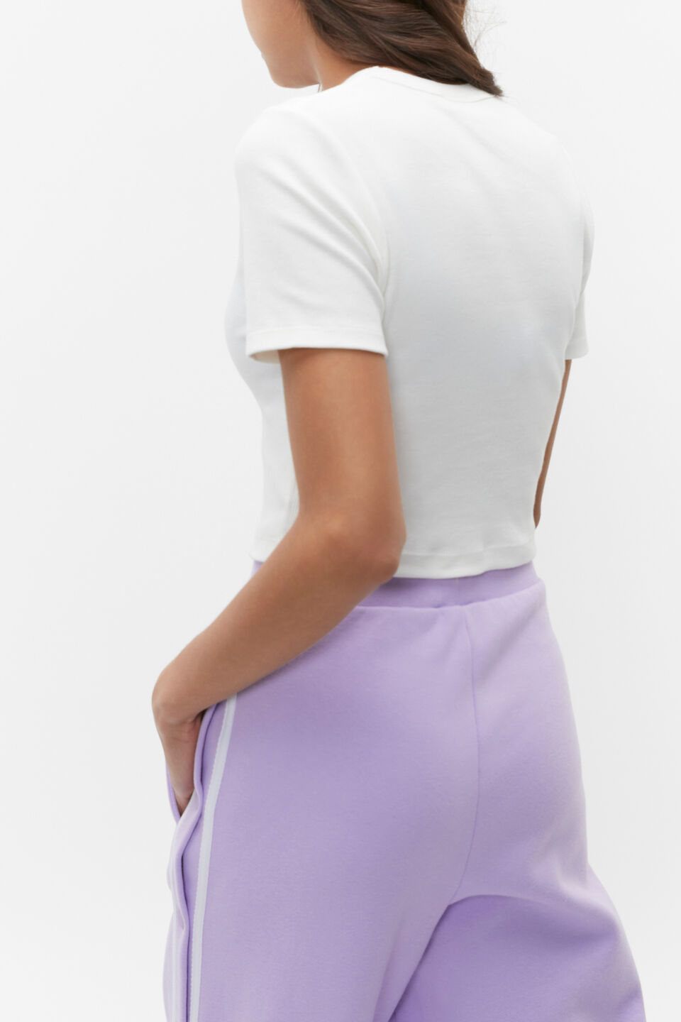 Core Crop Rib Tee  White