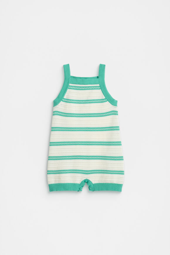 Stripe Knit Romper  Classic Cream  hi-res