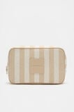 Stripe Make Up Bag  Ecru  hi-res