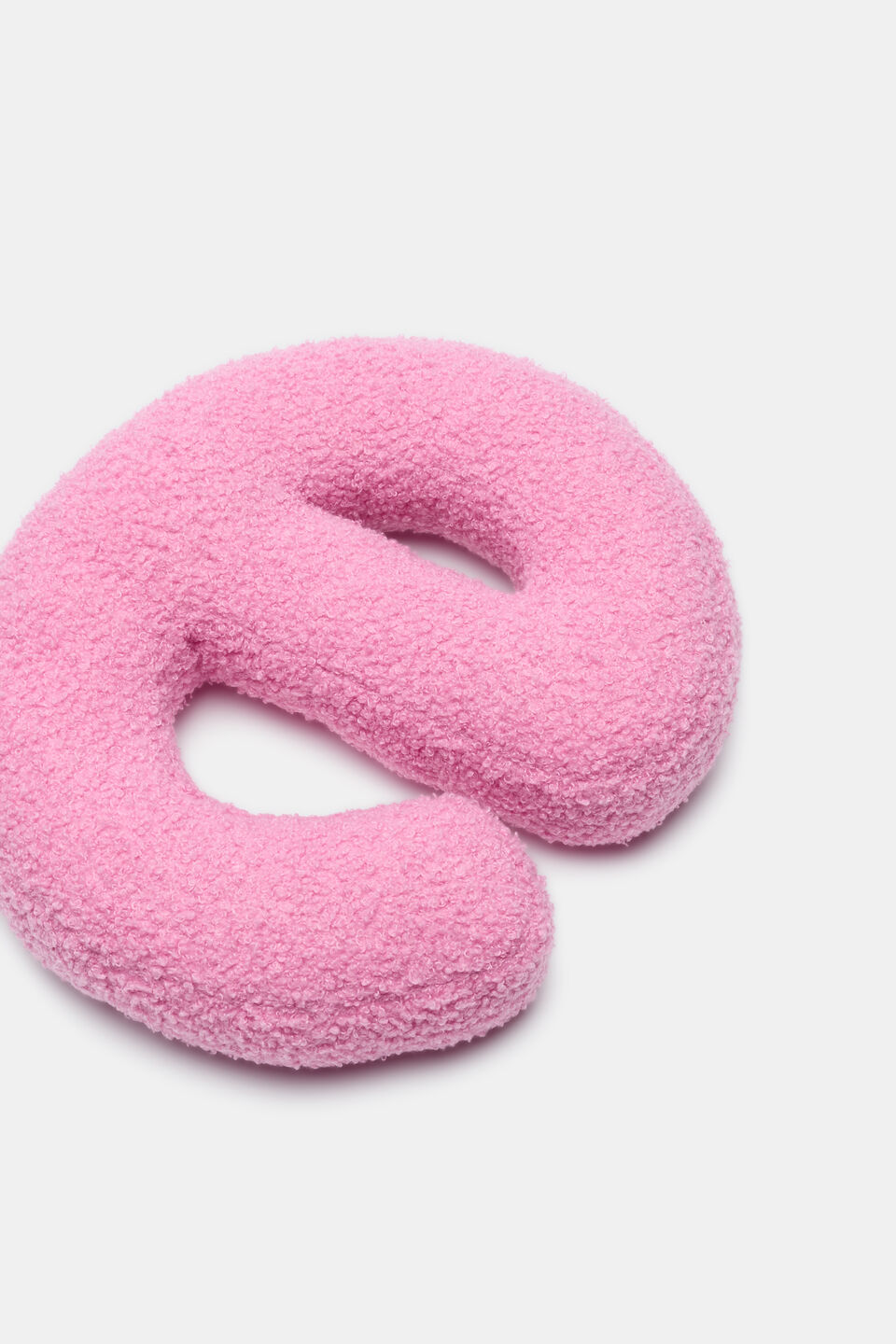 Pink Boucle Initial Cushion  E