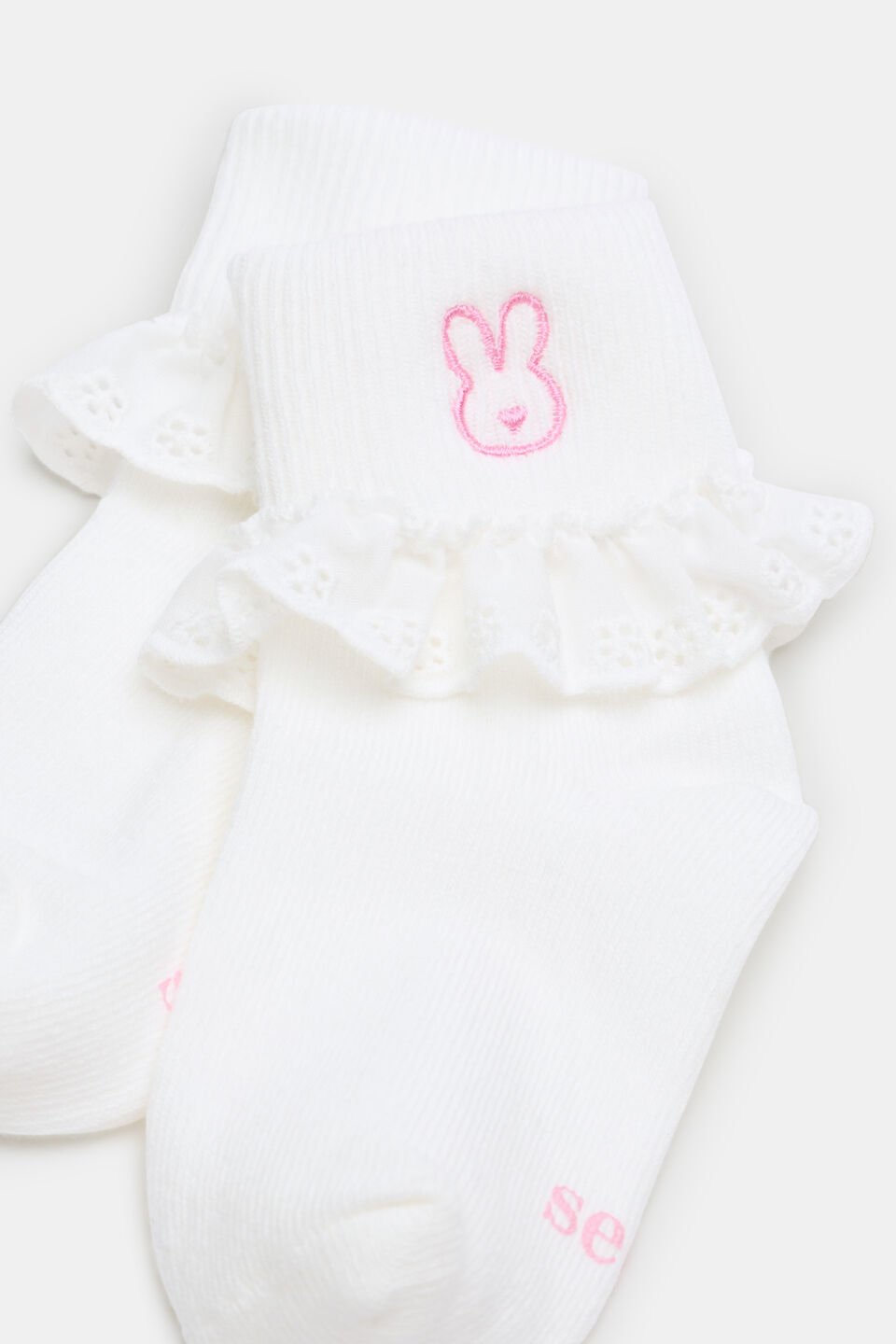 Bunny Frill Sock  Vanilla
