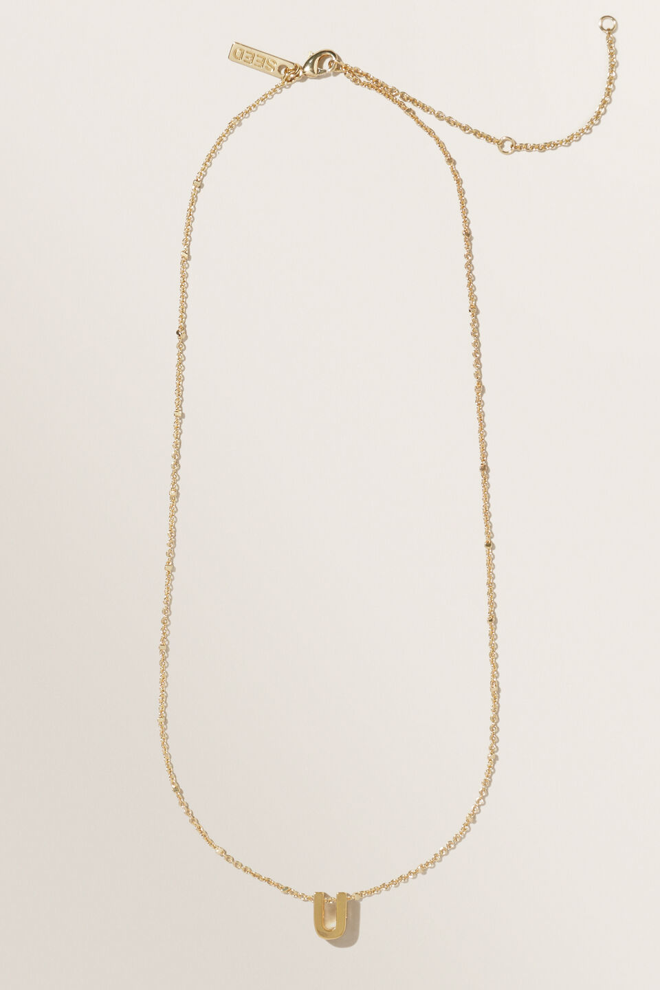 Gold Initial Charm  U