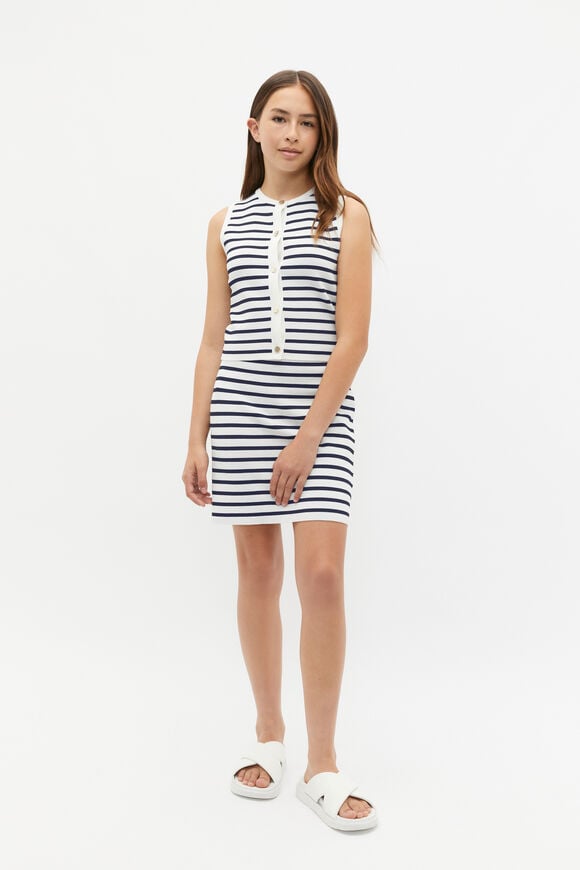 Stripe Knit Vest  New Navy  hi-res