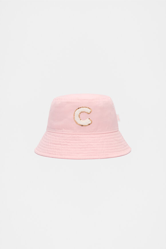 Pink Initial Bucket Hat  C  hi-res
