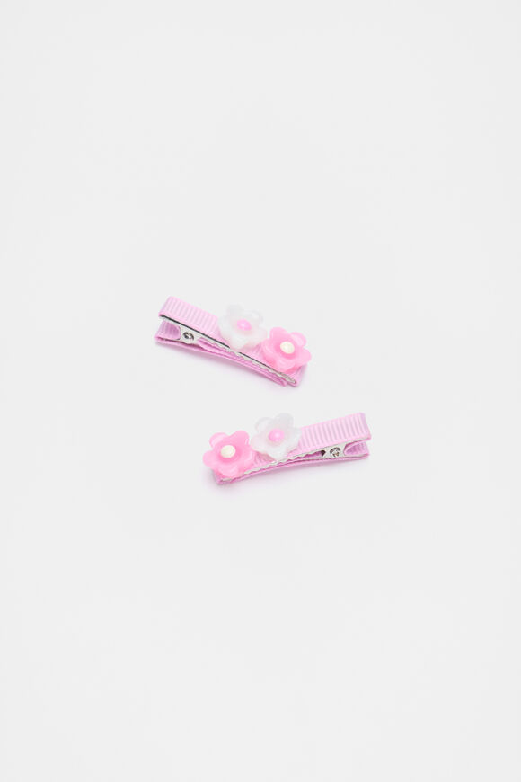 Mini Flower Duck Clips  Candy Pink  hi-res