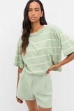 Boxy Draped Tee  Eucalyptus Stripe  hi-res