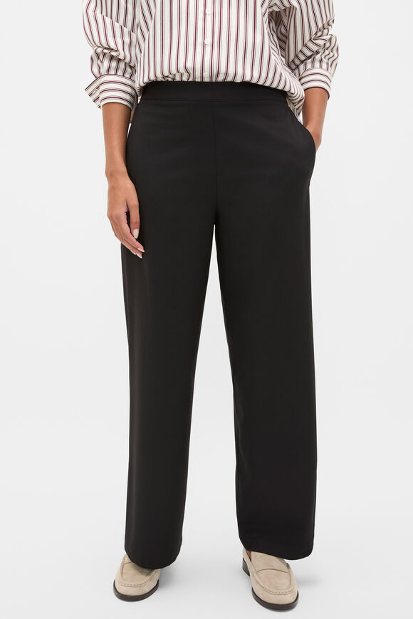 Wide Leg Pull On Pant  Black  hi-res