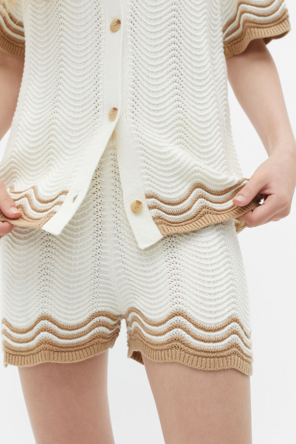 Crochet Knit Short  Marshmallow