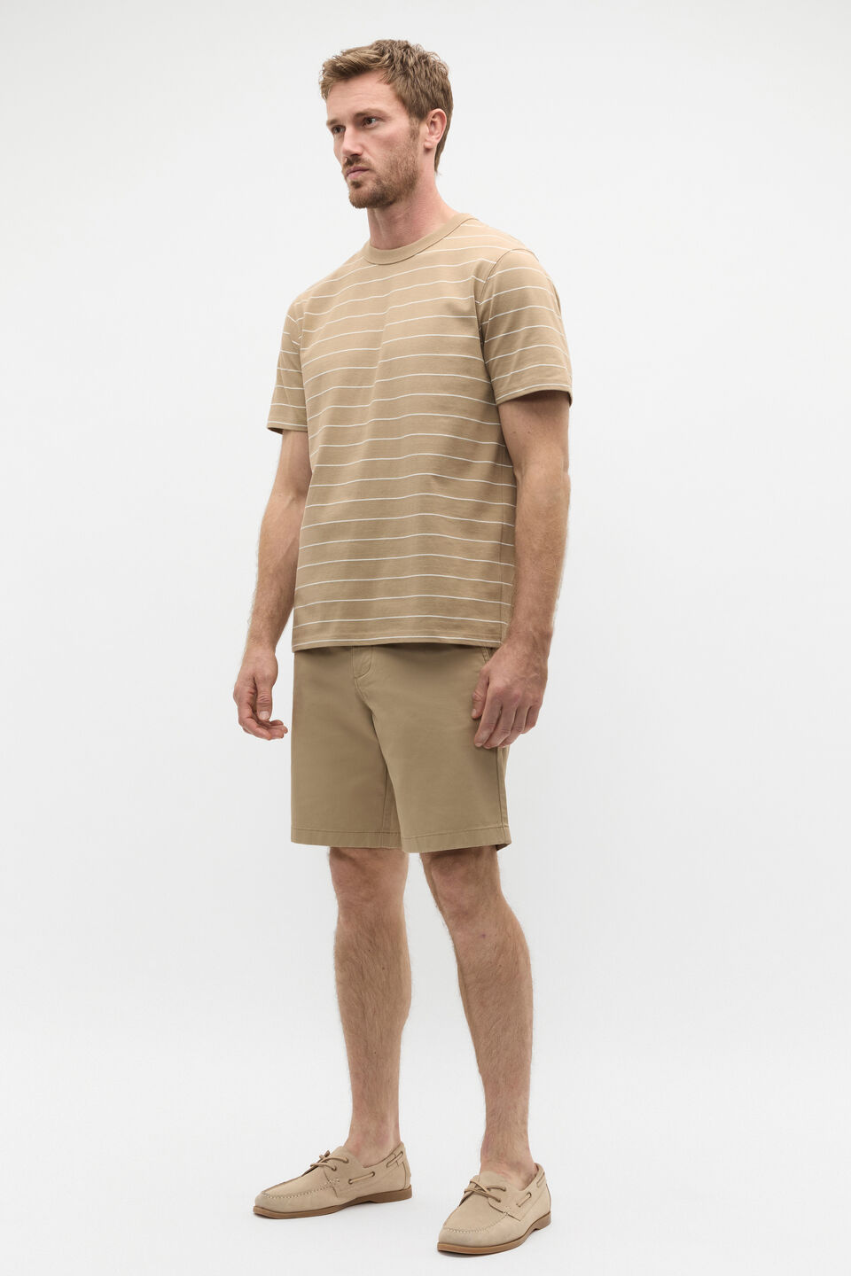 Crew Stripe Tee  Biscotti Stripe
