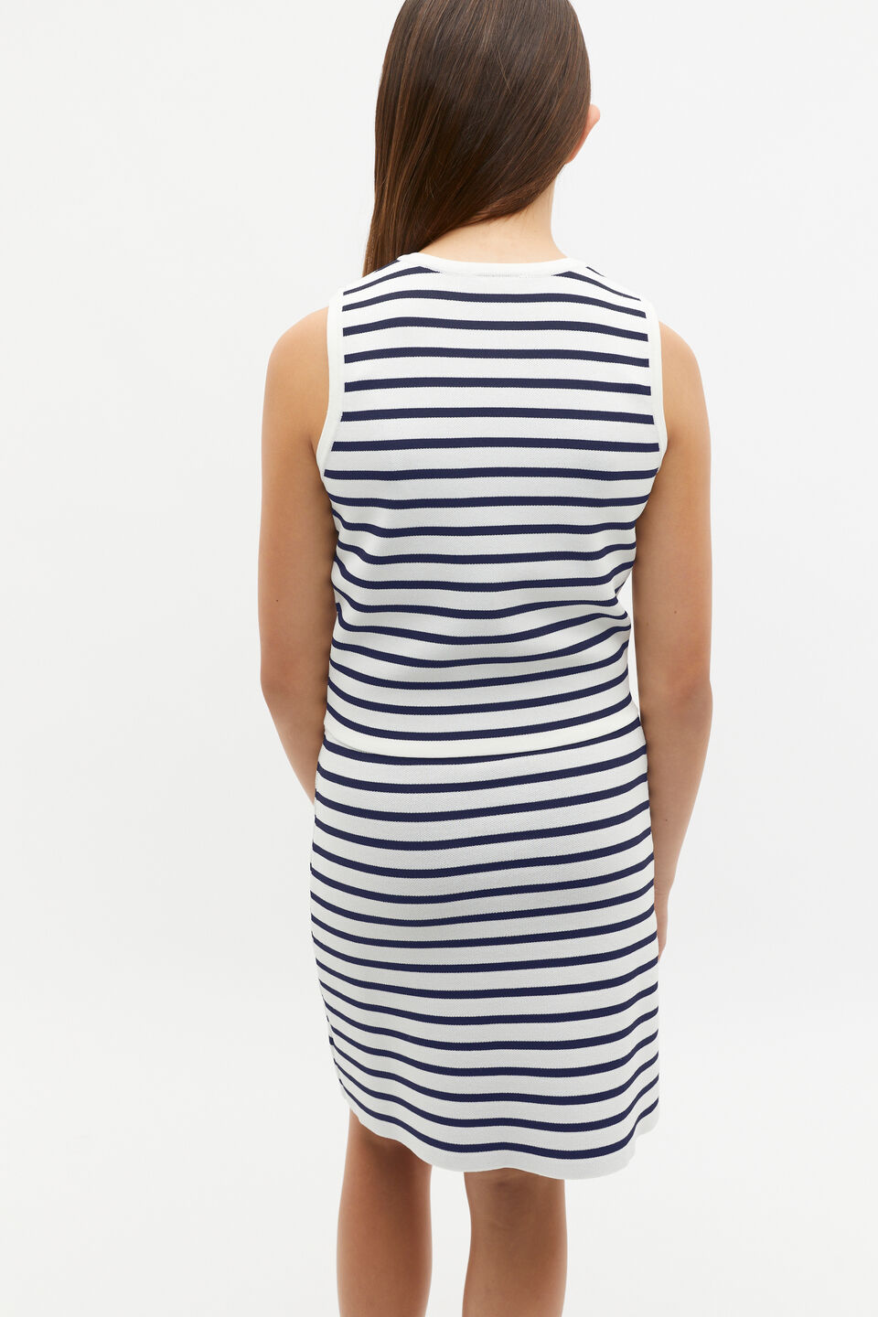 Stripe Knit Vest  New Navy