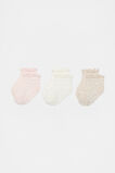Zig Zag Frill Sock 3 Pack  Light Pink  hi-res