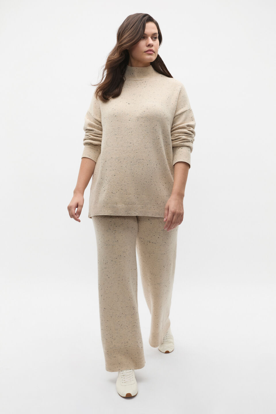 Fleck Knit Pant  Latte Fleck