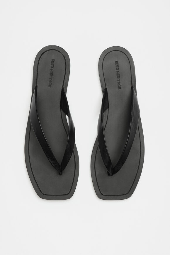 Kenna Leather Flip Flop  Black  hi-res