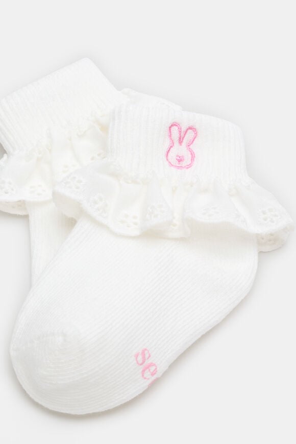 Bunny Frill Sock  Vanilla  hi-res