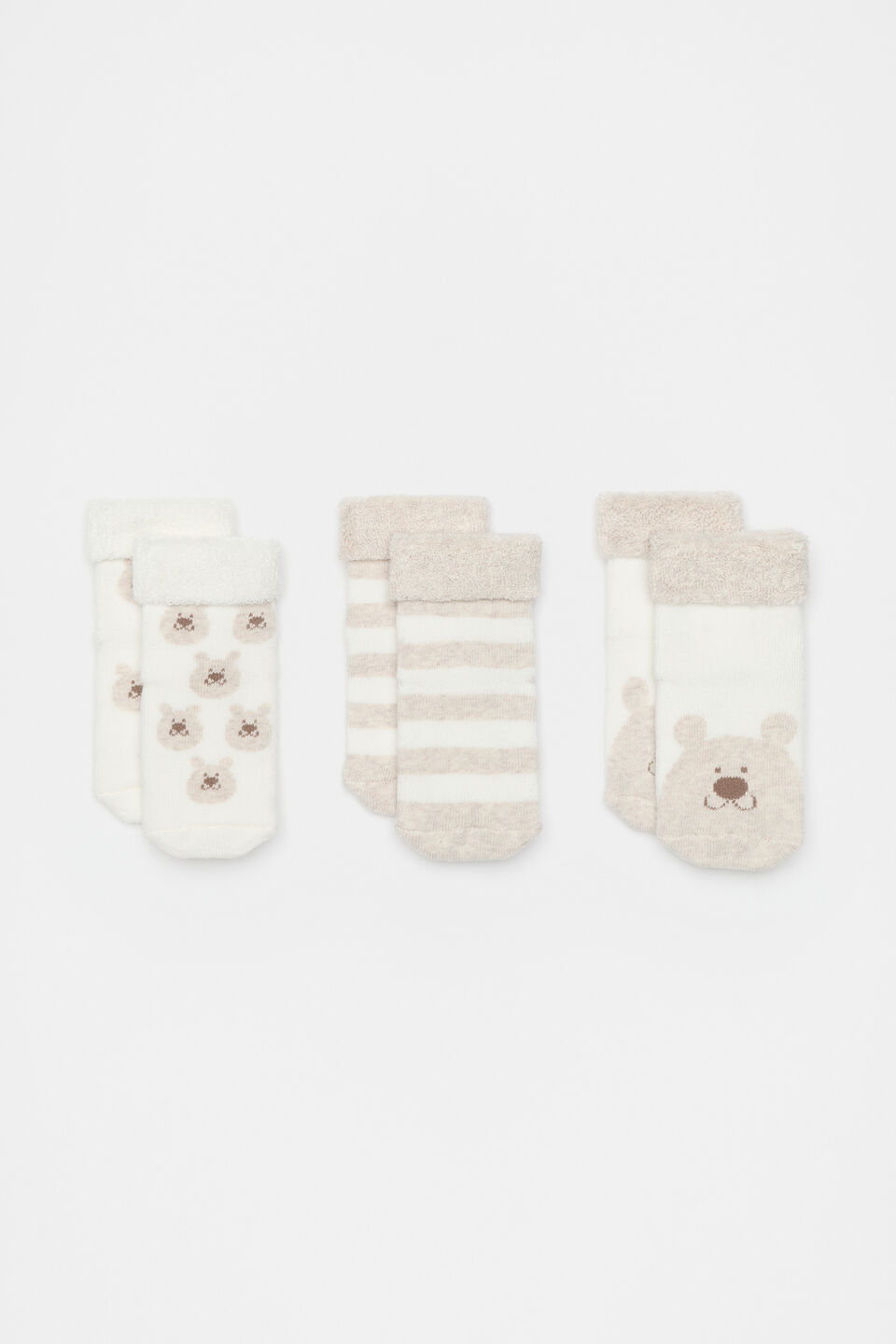 Bear Terry Sock  Oat Marle