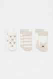 Bear Terry Sock  Oat Marle  hi-res
