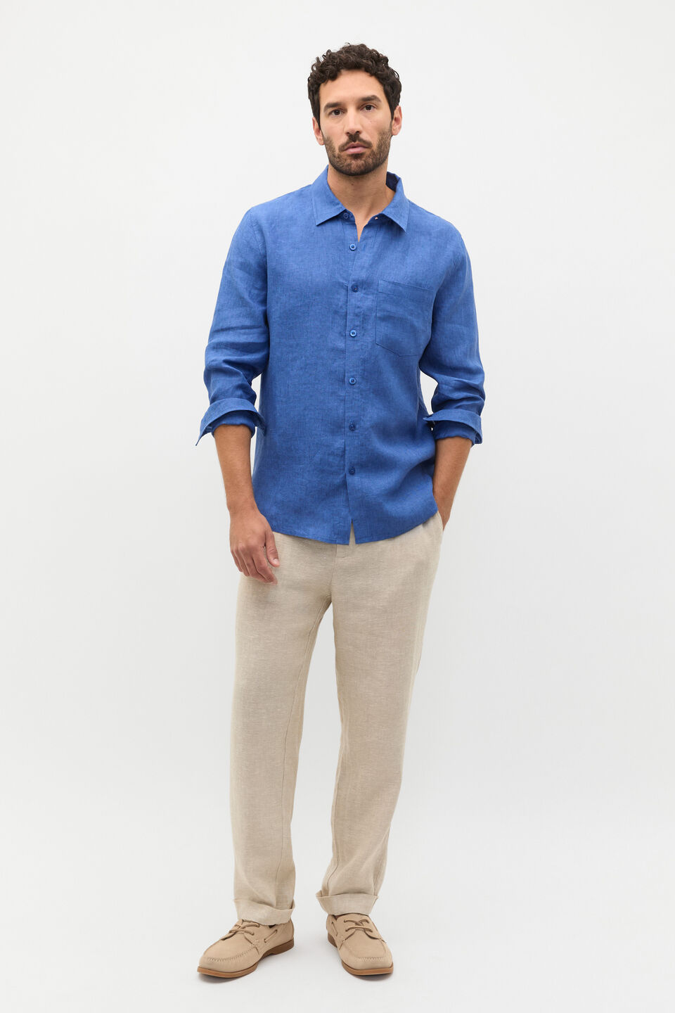 Linen Everyday Shirt  Cobalt