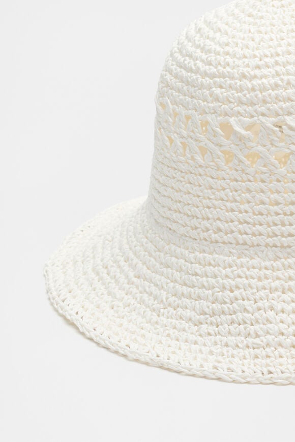 Woven Bucket Hat  White  hi-res